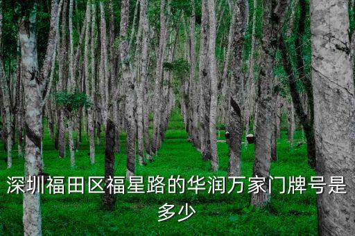 深圳福田區福星路的華潤萬家門牌號是多少