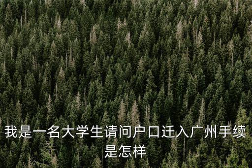 我是一名大學生請問戶口遷入廣州手續是怎樣
