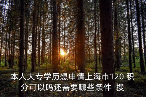 本人大專學歷想申請上海市120 積分可以嗎還需要哪些條件  搜