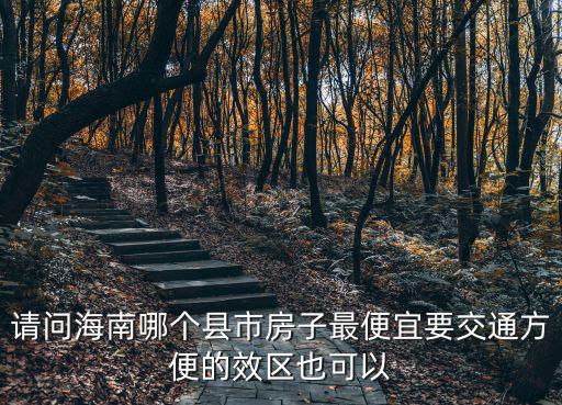 請問海南哪個縣市房子最便宜要交通方便的效區也可以