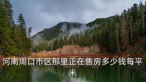河南周口市區那里正在售房多少錢每平米