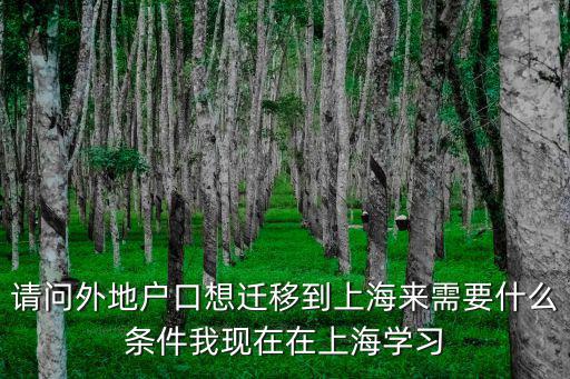 請問外地戶口想遷移到上海來需要什么條件我現(xiàn)在在上海學習
