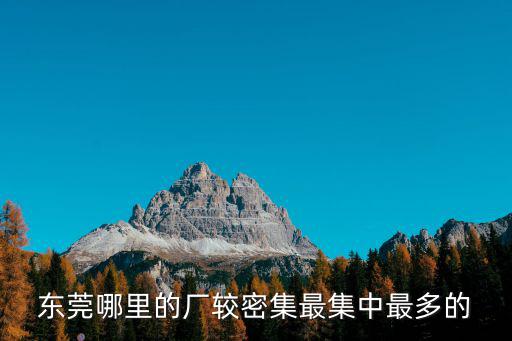 東莞哪里的廠較密集最集中最多的