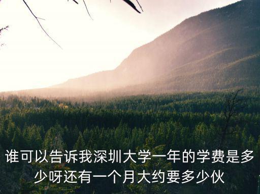誰可以告訴我深圳大學一年的學費是多少呀還有一個月大約要多少伙