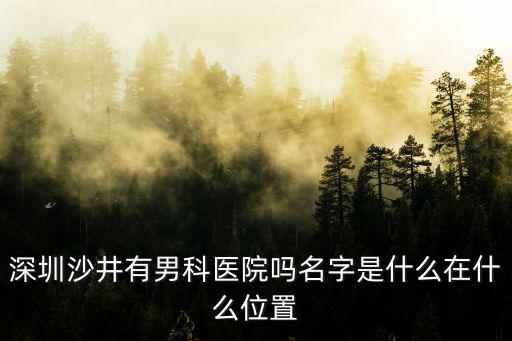 深圳沙井中芯茗城，深圳沙井有男科醫院嗎名字是什么在什么位置