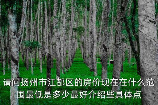 請問揚州市江都區的房價現在在什么范圍最低是多少最好介紹些具體點