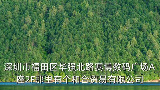 深圳市福田區華強北路賽博數碼廣場A座2F那里有個和合貿易有限公司