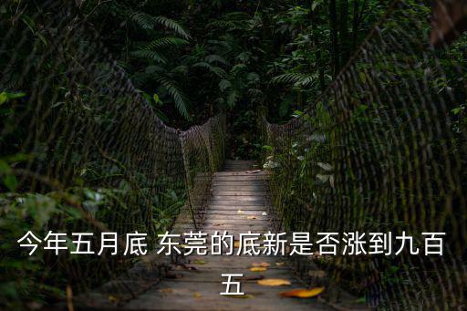今年五月底 東莞的底新是否漲到九百五