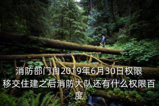 消防部門自2019年6月30日權限移交住建之后消防大隊還有什么權限百度
