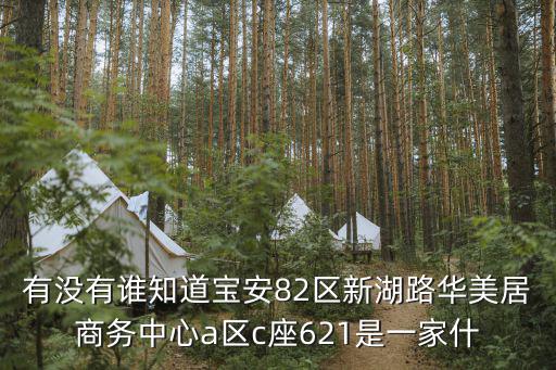 有沒有誰知道寶安82區新湖路華美居商務中心a區c座621是一家什