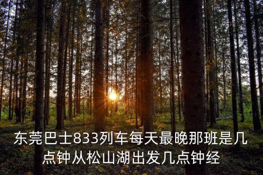 東莞巴士833列車每天最晚那班是幾點鐘從松山湖出發(fā)幾點鐘經(jīng)