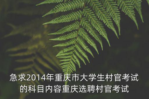 急求2014年重慶市大學生村官考試的科目內(nèi)容重慶選聘村官考試