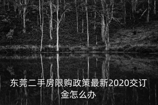 東莞二手房限購政策最新2020交訂金怎么辦
