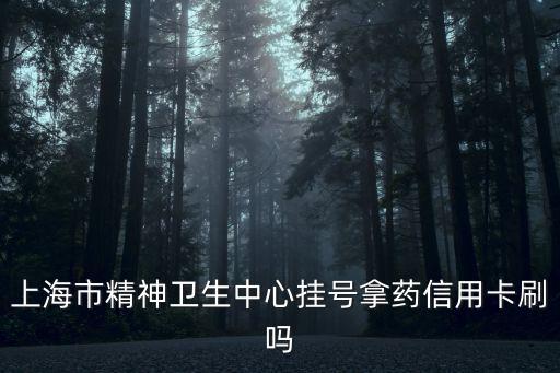 上海市精神衛(wèi)生中心掛號拿藥信用卡刷嗎