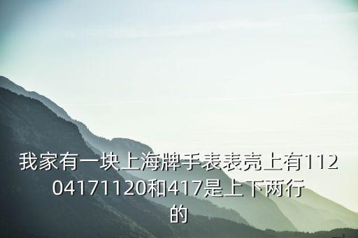 我家有一塊上海牌手表表殼上有11204171120和417是上下兩行的