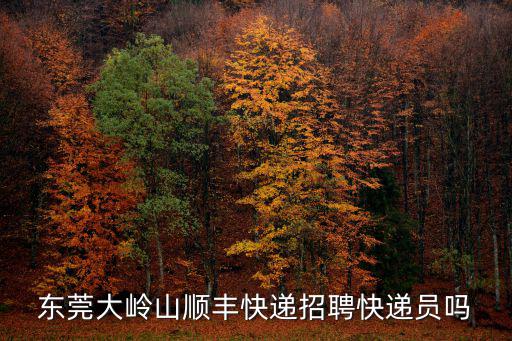 東莞大嶺山順豐快遞招聘快遞員嗎