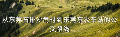 從東莞石排沙角村到東莞東火車站的公交路線