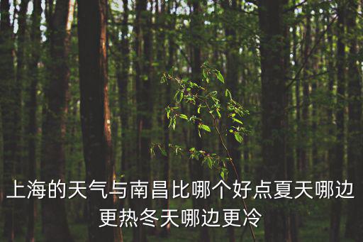 上海的天氣與南昌比哪個好點夏天哪邊更熱冬天哪邊更冷
