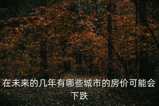 在未來的幾年有哪些城市的房價可能會下跌