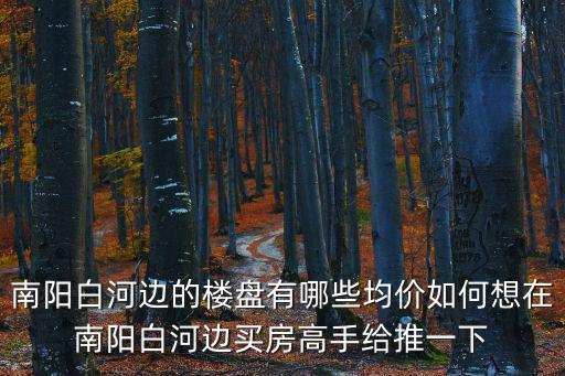 南陽白河邊的樓盤有哪些均價如何想在南陽白河邊買房高手給推一下