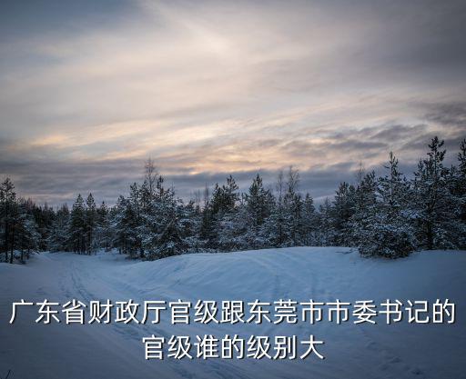 東莞高度戰(zhàn)崍偈憊，廣東省財政廳官級跟東莞市市委書記的官級誰的級別大