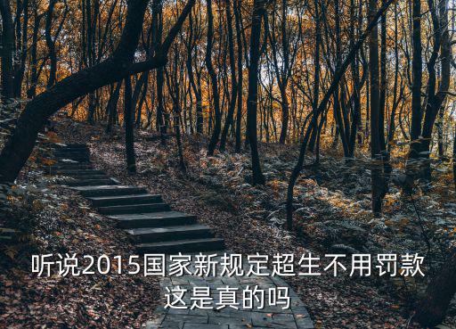 聽說2015國(guó)家新規(guī)定超生不用罰款這是真的嗎