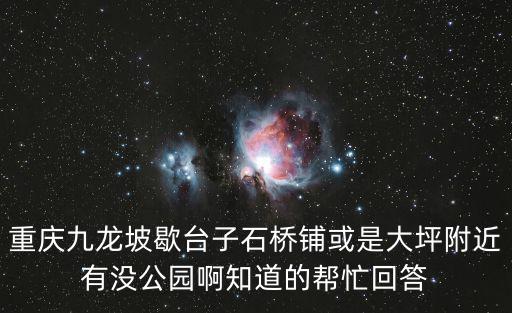 重慶九龍坡歇臺子石橋鋪或是大坪附近有沒公園啊知道的幫忙回答