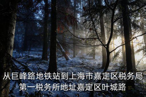 從巨峰路地鐵站到上海市嘉定區稅務局第一稅務所地址嘉定區葉城路