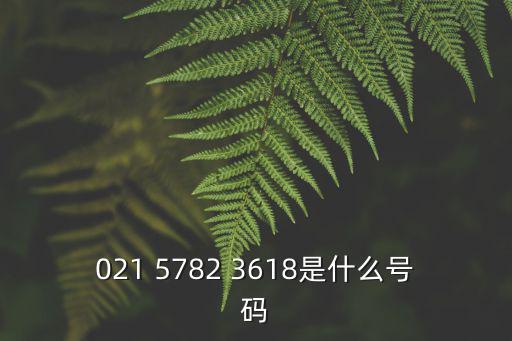 021 5782 3618是什么號碼