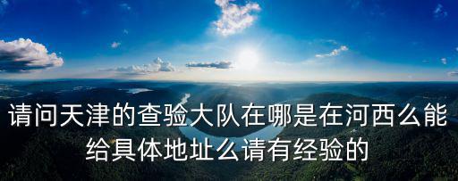 請問天津的查驗大隊在哪是在河西么能給具體地址么請有經驗的