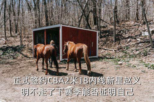 正式簽約CBA2米18內線新星趙義明不走了下賽季能否證明自己