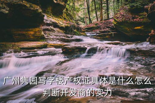 廣州雋園寫字樓產(chǎn)權(quán)證具體是什么怎么判斷開發(fā)商的實力