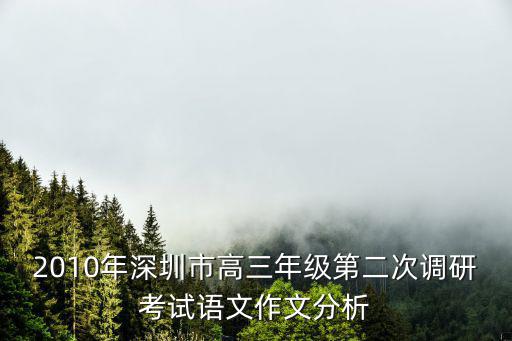 2010年深圳市高三年級第二次調研考試語文作文分析
