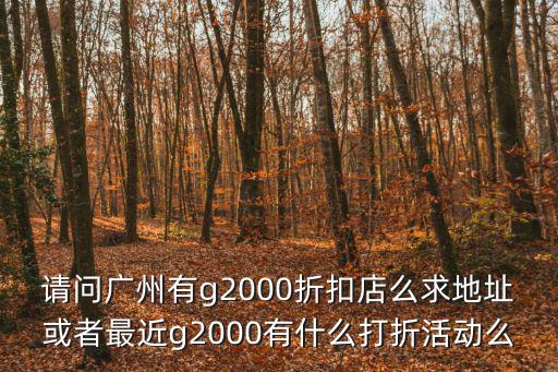 請問廣州有g2000折扣店么求地址或者最近g2000有什么打折活動么