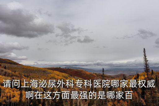 請問上海泌尿外科專科醫(yī)院哪家最權(quán)威啊在這方面最強的是哪家百
