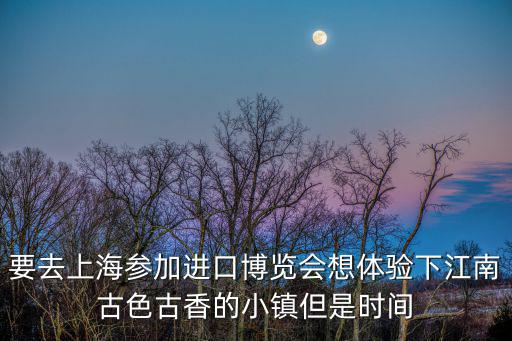 要去上海參加進口博覽會想體驗下江南古色古香的小鎮(zhèn)但是時間