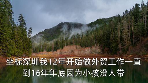 在深圳過年后沒人帶小孩，坐標(biāo)深圳我12年開始做外貿(mào)工作一直到16年年底因?yàn)樾『]人帶