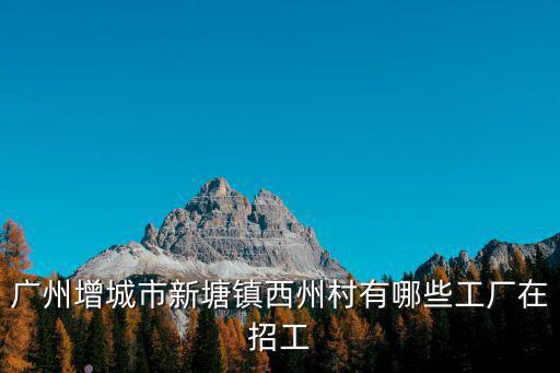 廣州川普化工有限公司招聘，廣州增城市新塘鎮西州村有哪些工廠在招工