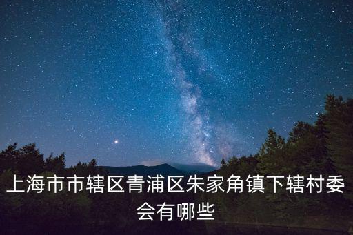 上海市市轄區(qū)青浦區(qū)朱家角鎮(zhèn)下轄村委會有哪些