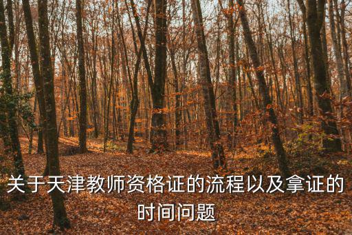 關(guān)于天津教師資格證的流程以及拿證的時間問題