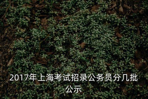 2017年上海考試招錄公務(wù)員分幾批公示