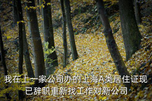 我在上一家公司辦的上海A類居住證現(xiàn)已辭職重新找工作對新公司
