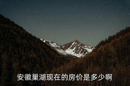 安徽巢湖現(xiàn)在的房?jī)r(jià)是多少啊