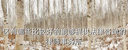 區(qū)有哪些比較好的能夠提供法律咨詢的律師事務所