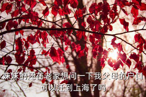 妹妹的還在老家想問一下我父母的戶口可以遷到上海了嗎