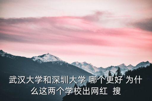 武漢大學(xué)和深圳大學(xué) 哪個(gè)更好 為什么這兩個(gè)學(xué)校出網(wǎng)紅  搜