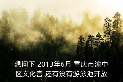 想問(wèn)下 2013年6月 重慶市渝中區(qū)文化宮 還有沒有游泳池開放