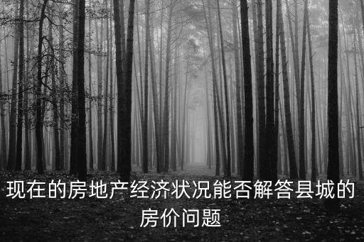 現(xiàn)在的房地產(chǎn)經(jīng)濟(jì)狀況能否解答縣城的房價問題