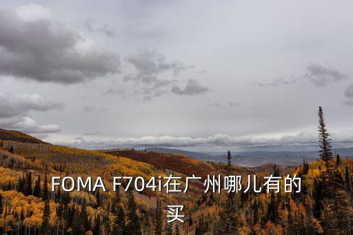 FOMA F704i在廣州哪兒有的買