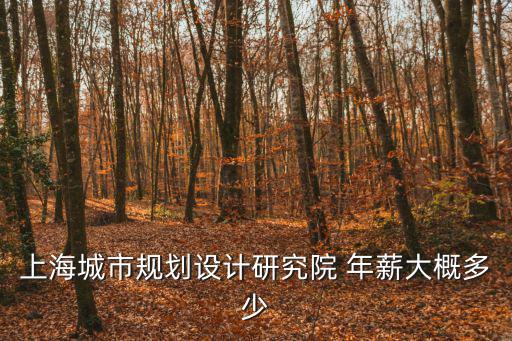 上海市水利規劃設計研究院 待遇，上海城市規劃設計研究院 年薪大概多少